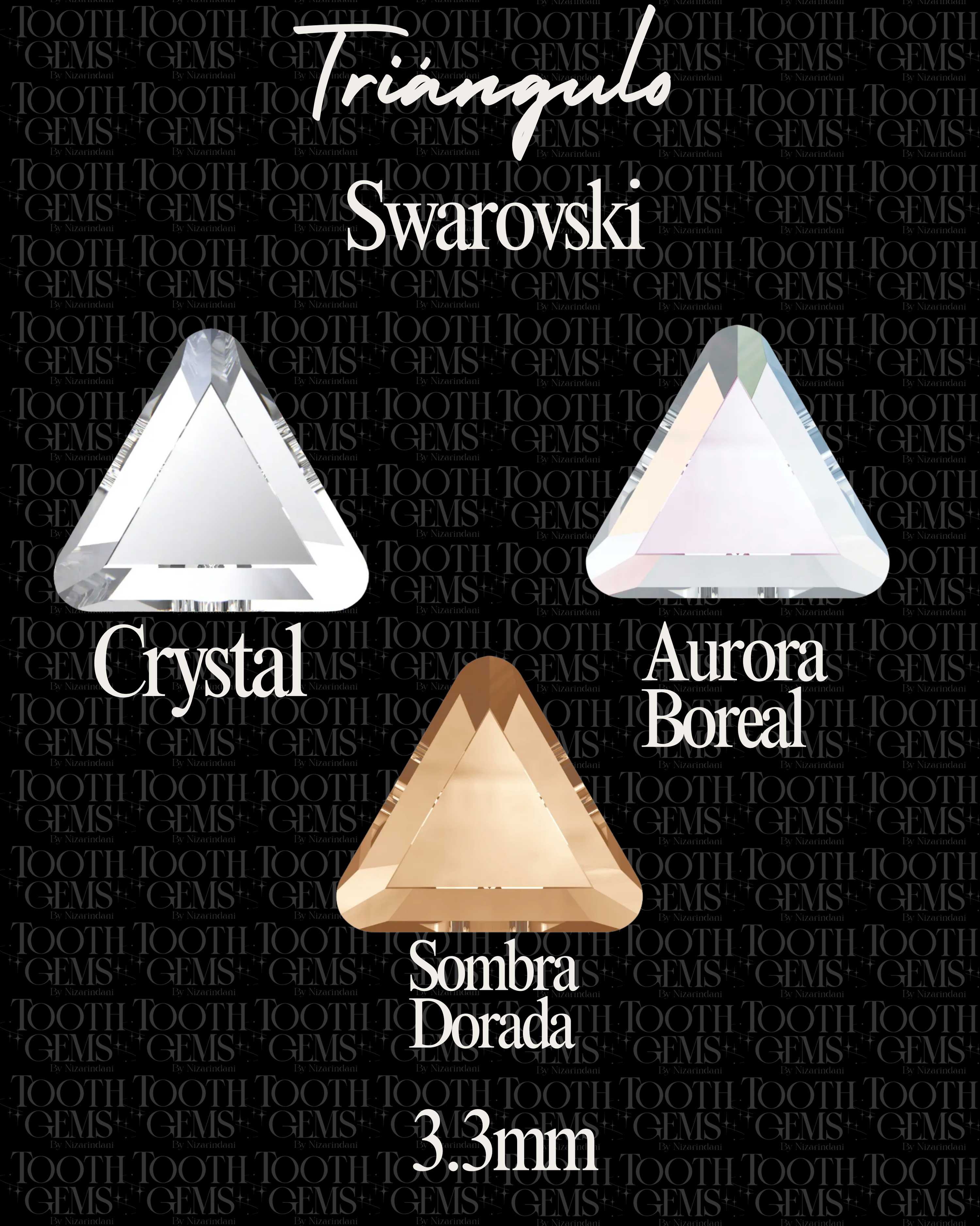 Triángulo Swarovski (2711)- 10 pzs