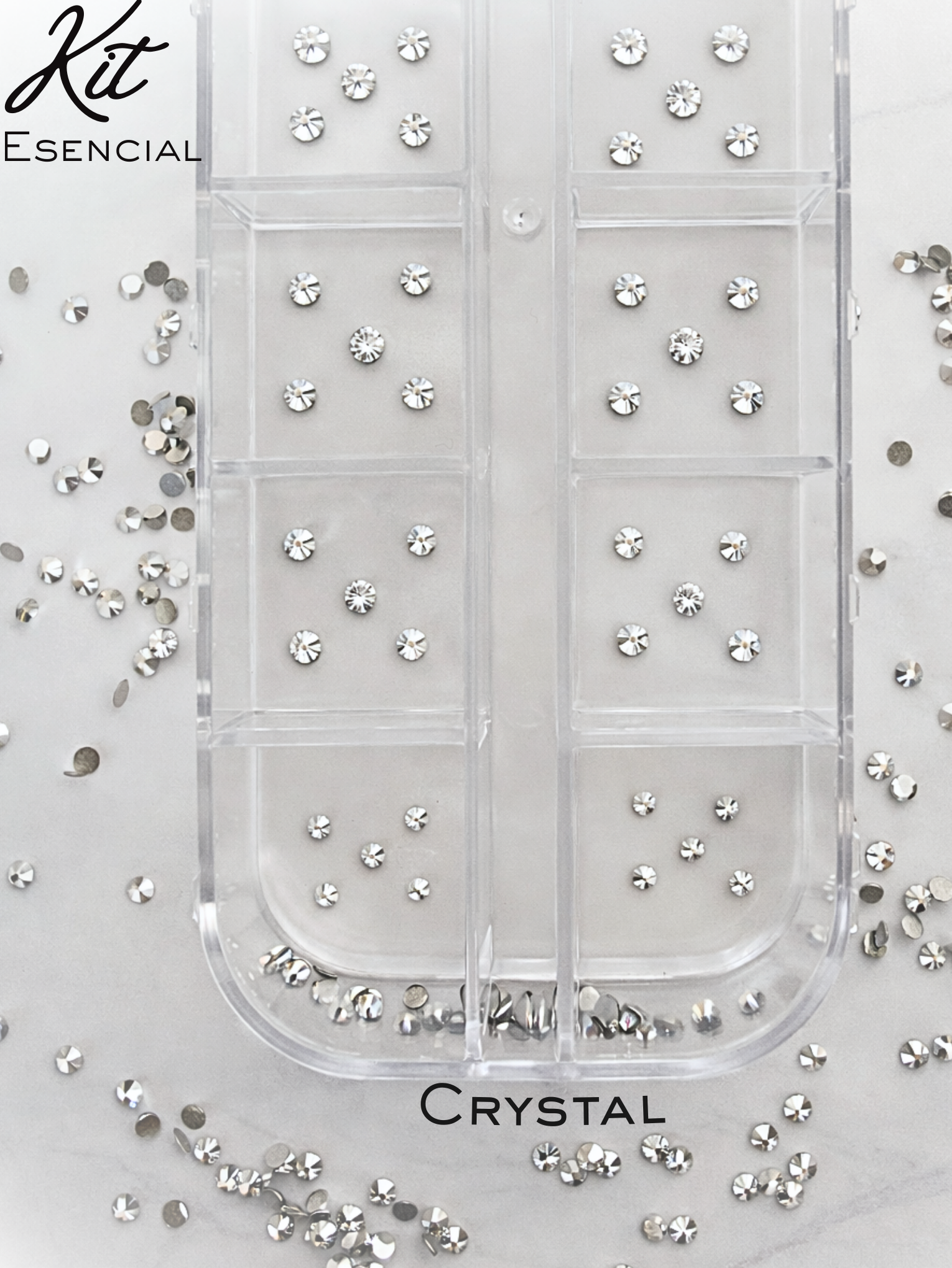 KIT ESENCIAL Swarovski® REDONDOS CRYSTAL Y AURORA BOREAL