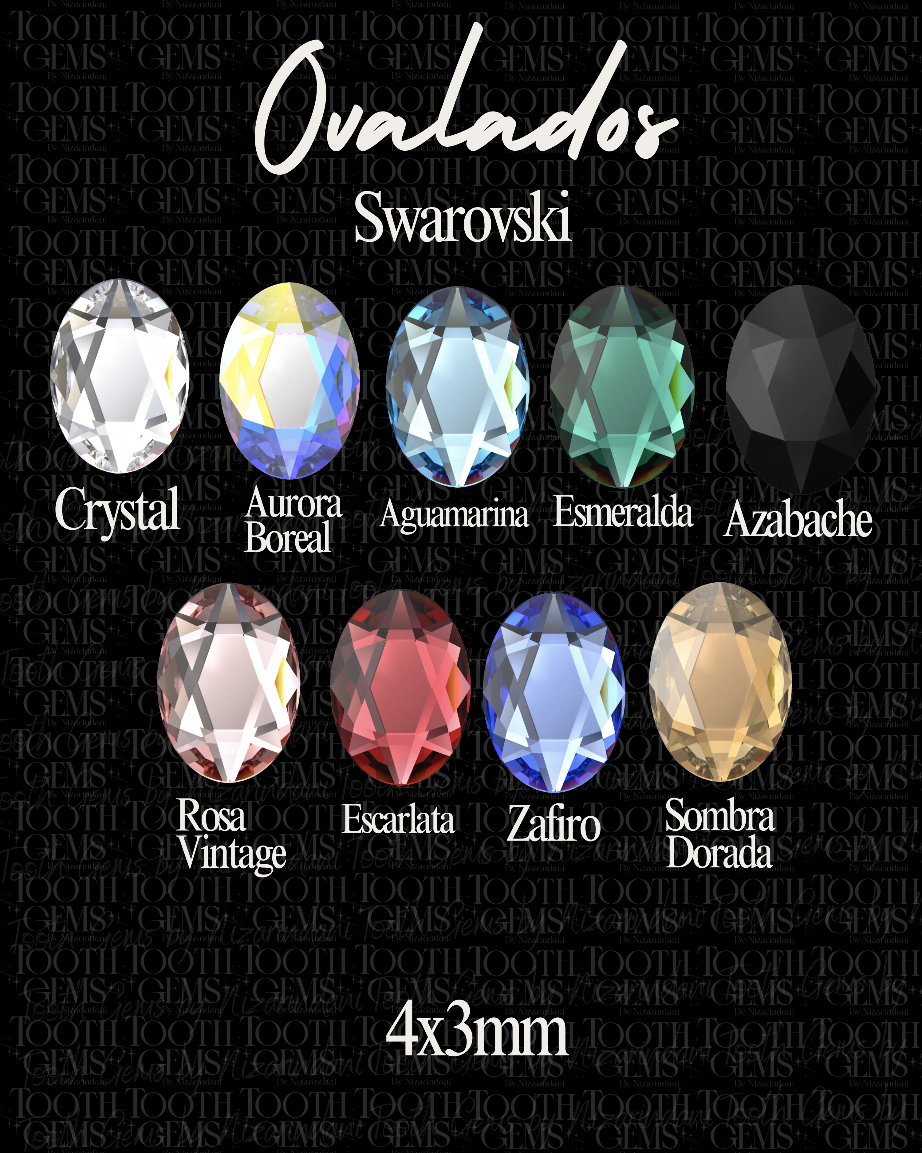 Oval Swarovski (2603)- 10 pzs