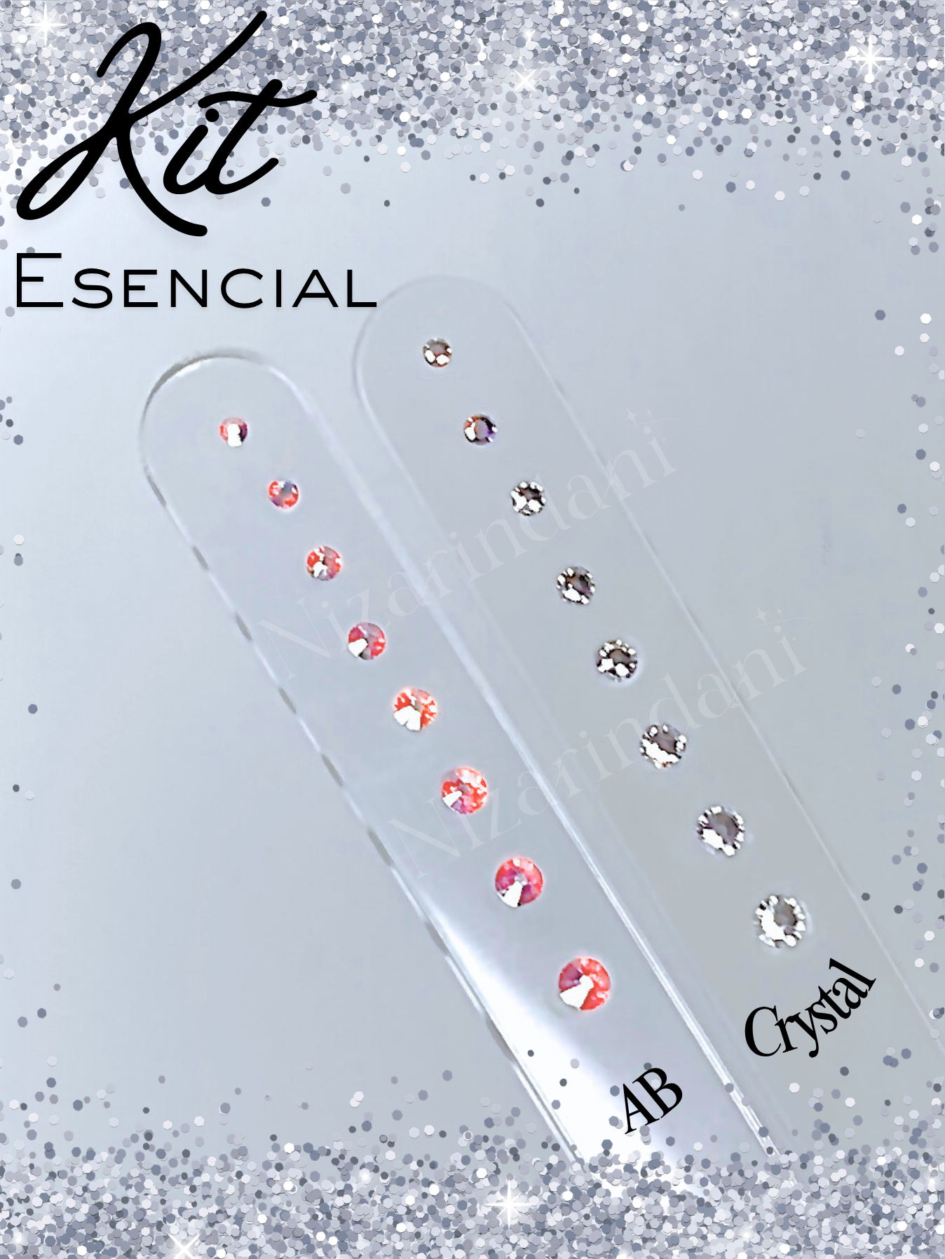 KIT ESENCIAL SWAROVSKI REDONDOS CRYSTAL Y AURORA BOREAL