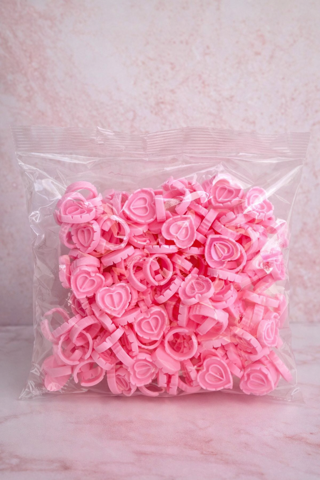 Soportes en forma de corazón desechables para insumos