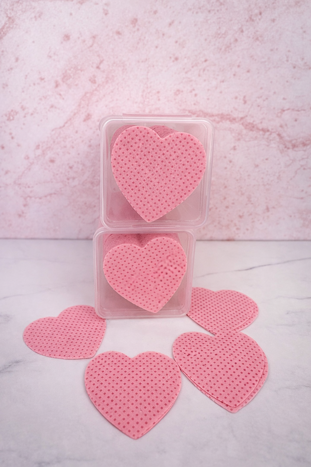 Toallas limpiadoras en forma de corazón