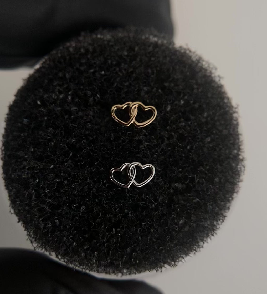 Doble Corazón Oro Macizo 18K